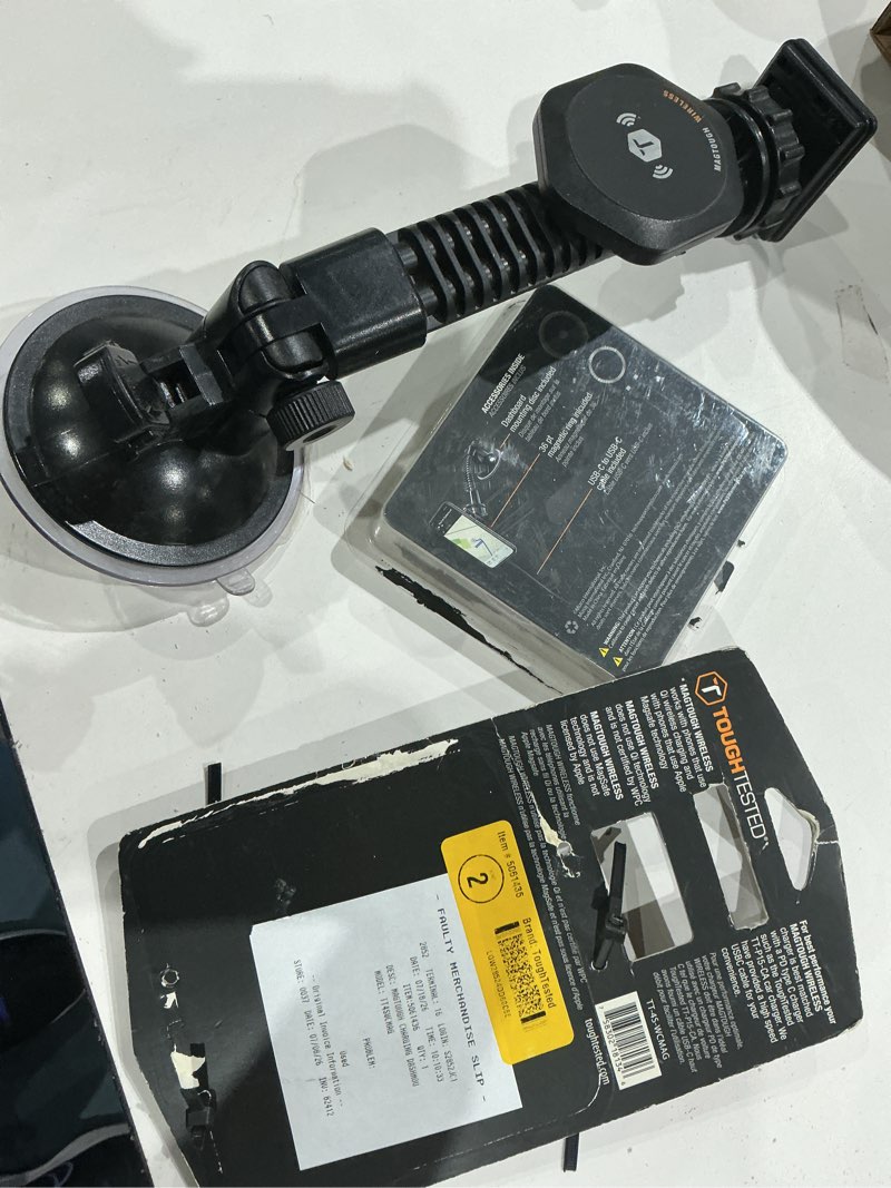 Condition photo showing As Is for 15-watt magsafe compatible wireless dash/windshield magnetic phone mount