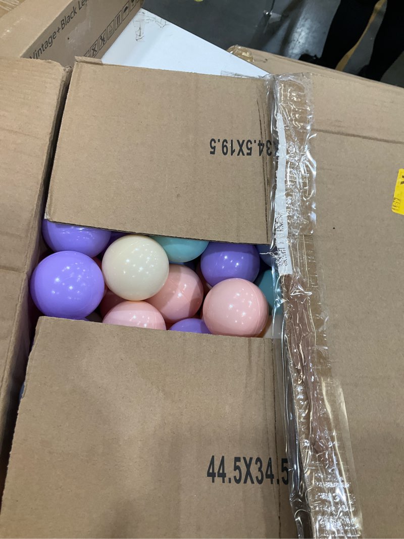Condition photo showing As Is for gogoso ball pits balls for toddlers pack of 50 100 200 plastics shape ball non-phthalate non-bpa non-toxic 2.2-inch crush proof play balls 200 balls macaron colors
