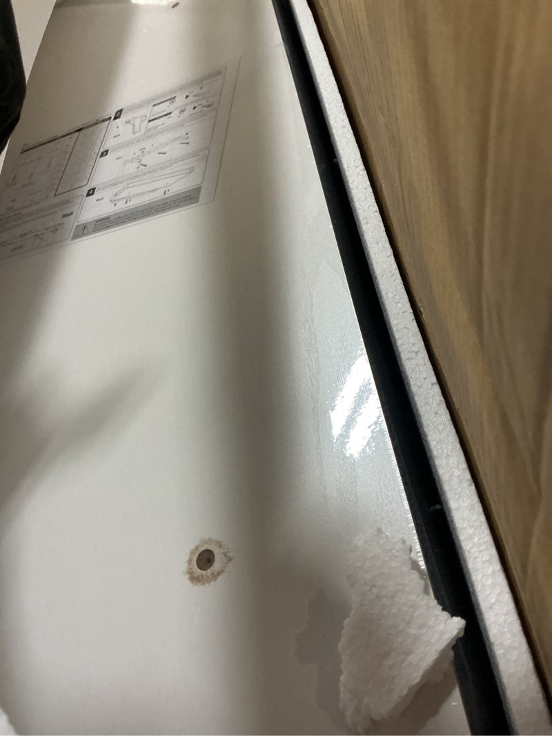 Condition photo showing New/Like New for 36inch white floating shelves for wall, 12 inch deep shelves for bedroom, kitchen, bathroom wall mounted, rustic wood floating shelf with invisible brackets for books, storage, decor, 2 packs white 36"w x 12"d, 2packs