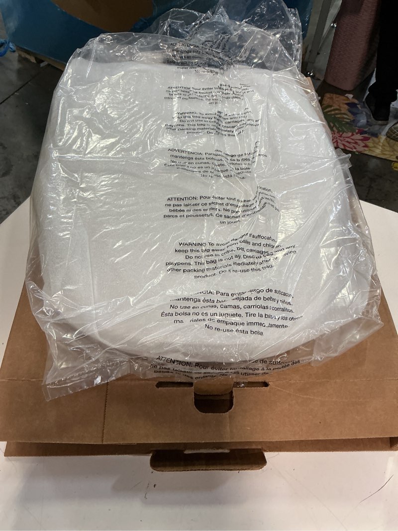 Condition photo showing New/Like New for centoco eljer emblem elongated toilet seat with square front, closed front with cover, residential, plastic, made in the usa, emb601-001, white elongated 001-white