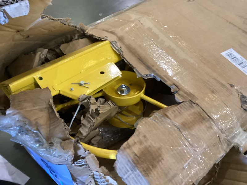 Condition photo showing As Is for Drywall Lift 16FT, 150lb Capacity Heavy Duty Sheetrock Hoist w/Telescopic Arm & Locking Wheels, Steel Panel Lifter for Ceiling, Construction, One-Person Drywall Installation