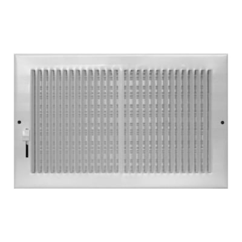 Accord 12-in x 6-in 2-way Steel White Baseboard grille ( Outside Width- 7.24-in )