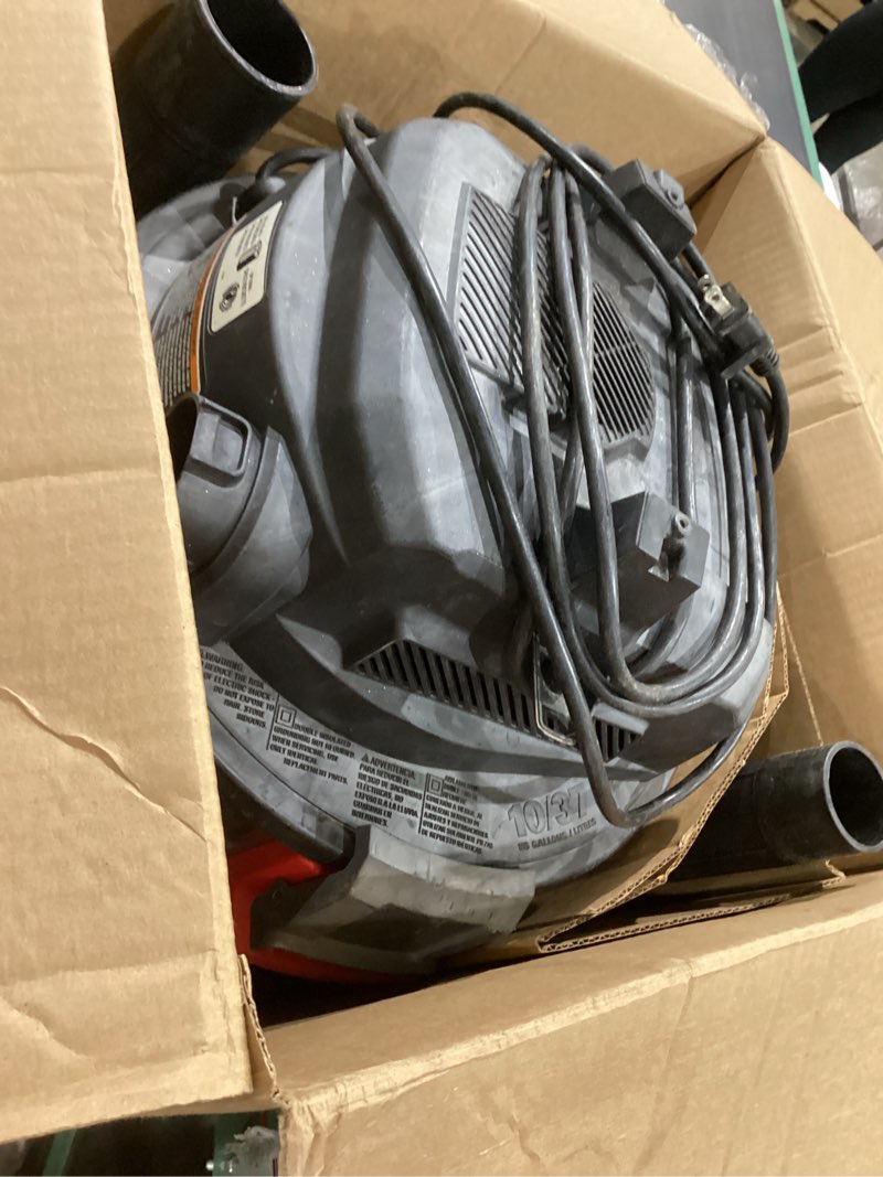 Condition photo showing As Is for craftsman cmxevbe17155 10 gallon 6.0 peak hp stainless steel wet dry vac, portable shop vacuum wet and dry with filter, hose and attachments for home and garage use
