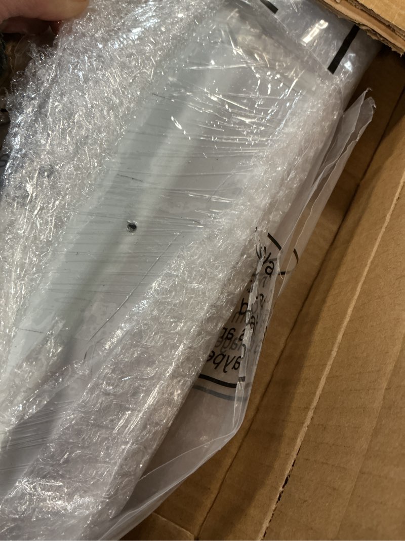 Condition photo showing As Is for Juexica Ceiling Curtain Double Track Set 3ft-10ft/3 Meter White Double Curtain Track Ceiling Mount Heavy Duty Room Divider Adjustable Length Rails with Clips Hooks End Hook