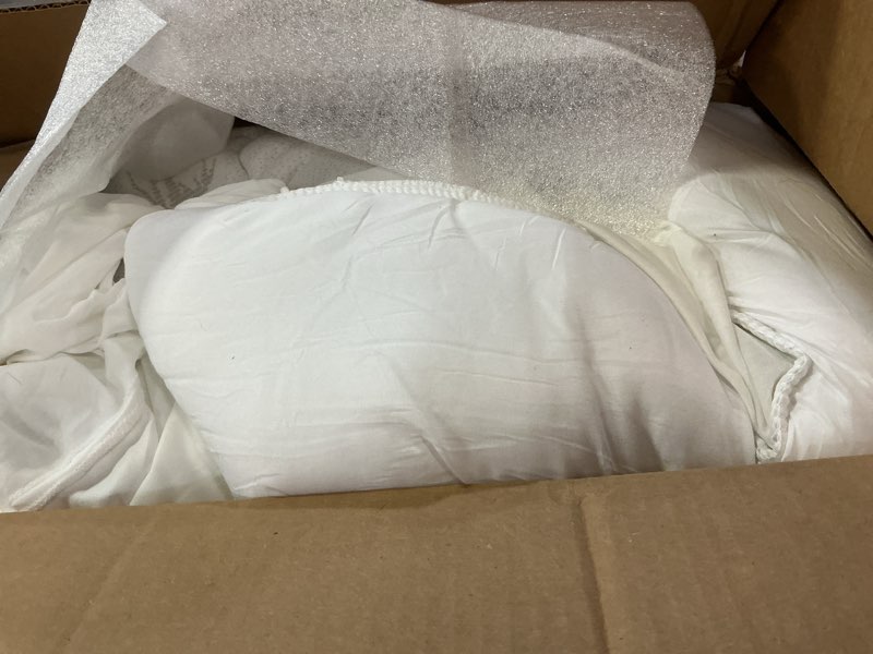Condition photo showing As Is for bedlore king mattress topper viscose derived from bamboo, thick pillow top mattress pad with stretchable pockets for 6-18 inches mattress, soft breathable mattress topper for back pain relief 1 white king