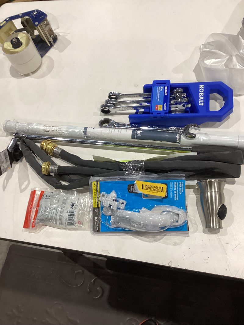 Condition photo showing As Is for assorted home improvement lot (small tools, screw, home accessories, etc.)