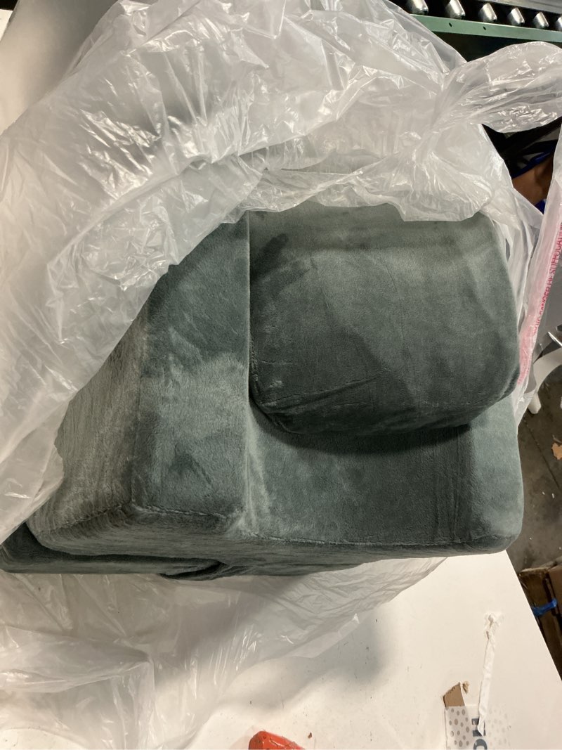 Condition photo showing Good Condition for kingpavonini 4-height adjustable leg elevation pillows for after surgery with ergonomic curve, memory foam wedge pillow for legs swelling and pain relief, knee replacement recovery aids (single leg) single leg (upgraded) grey