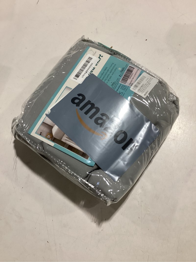 Condition photo showing As Is for dorm bed skirt twin xl 32 inch drop, dust ruffle, soft 100% microfiber, college room essentials and décor (light grey)