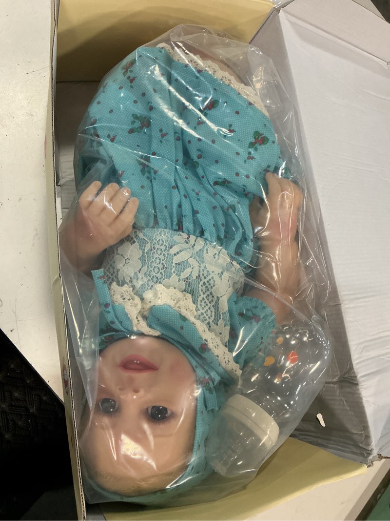 Condition photo showing Good Condition for jizhi lifelike reborn baby dolls - 18 inch realistic-newborn baby dolls blond girl handmade real life baby dolls with clothes for kids age 3+ blue