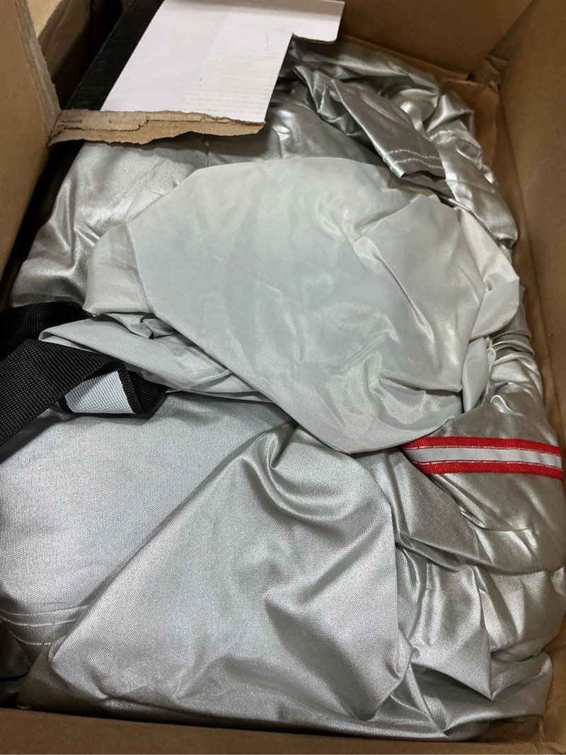 Condition photo showing As Is for coverado car cover waterproof all weather, truck cover with zipper, windproof uv-proof, universal fit for full size truck ford f150 ram 1500 chevy silverado toyota tundra gmc sierra length up to 233"