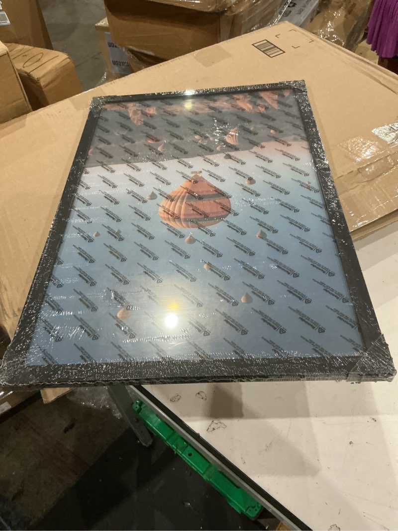 Condition photo showing New/Like New for 15x23 picture frame black for wall mounting, horizontal and vertical formats for wall hanging, wood 15x23 frame, black, 1 pack 1 15x23