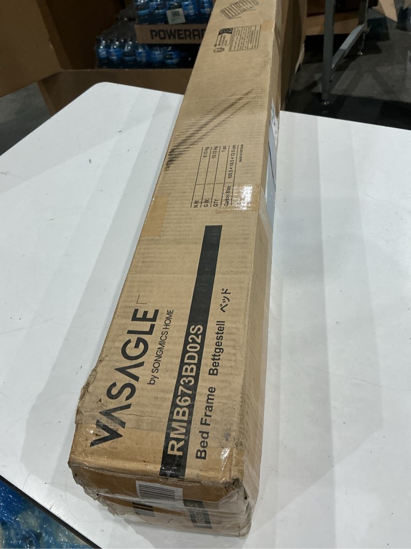 Condition photo showing Good Condition for vasagle twin metal bed frame 18 inches tall, 550 lb weight capacity, no box spring needed, with under-bed storage, easy setup, heavy-duty platform bed, mattress retainers, matte black urmb673bd02s 18 inch twin