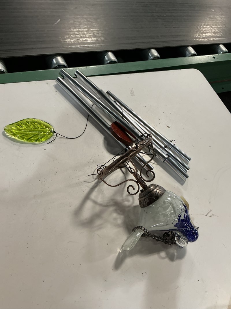 Condition photo showing Good Condition for exhart 44.02-in blue metal solar wind chime