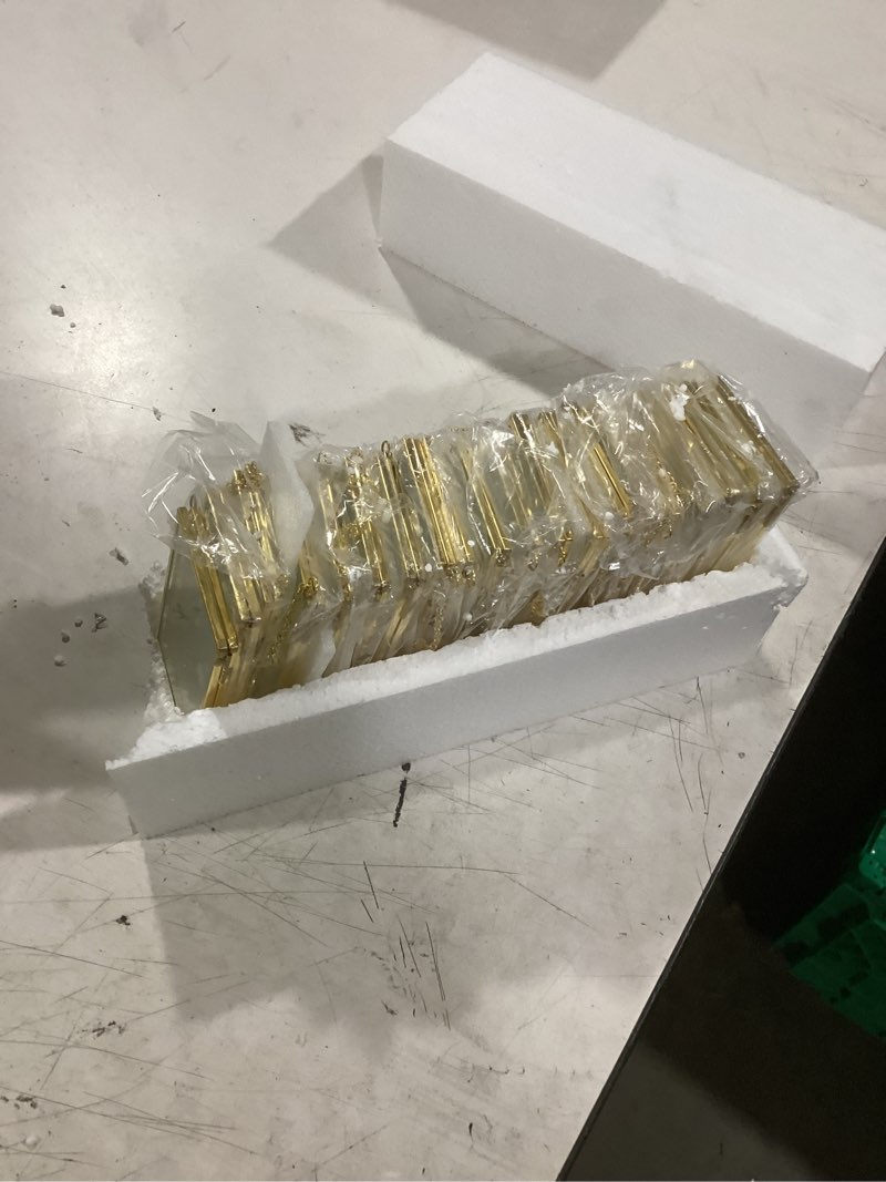 Condition photo showing Good Condition for 20 pcs double glass frame for pressed flowers,floating hanging photo christmas ornaments frame brass frames with chain for wall display gallery artwork,clear vertical horizontal display for botanical art,picture,stamps,gallery decor,gold gold-20