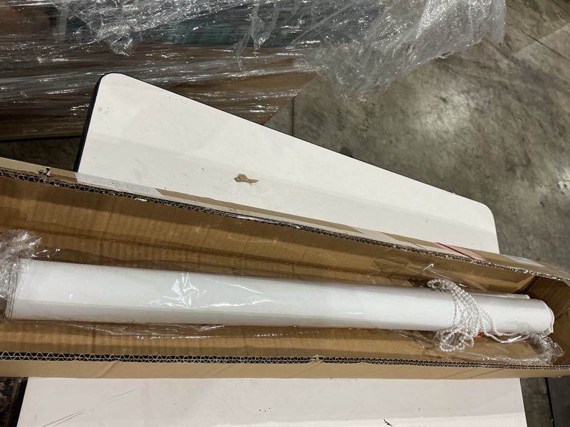 Condition photo showing New/Like New for no drill no tools 100% blackout roller shade | uv protection | easy-care fabric | roller blind for windows & doors | pull down window shade - white (34" w x 75" h) no drill-white 34"w x 75"h