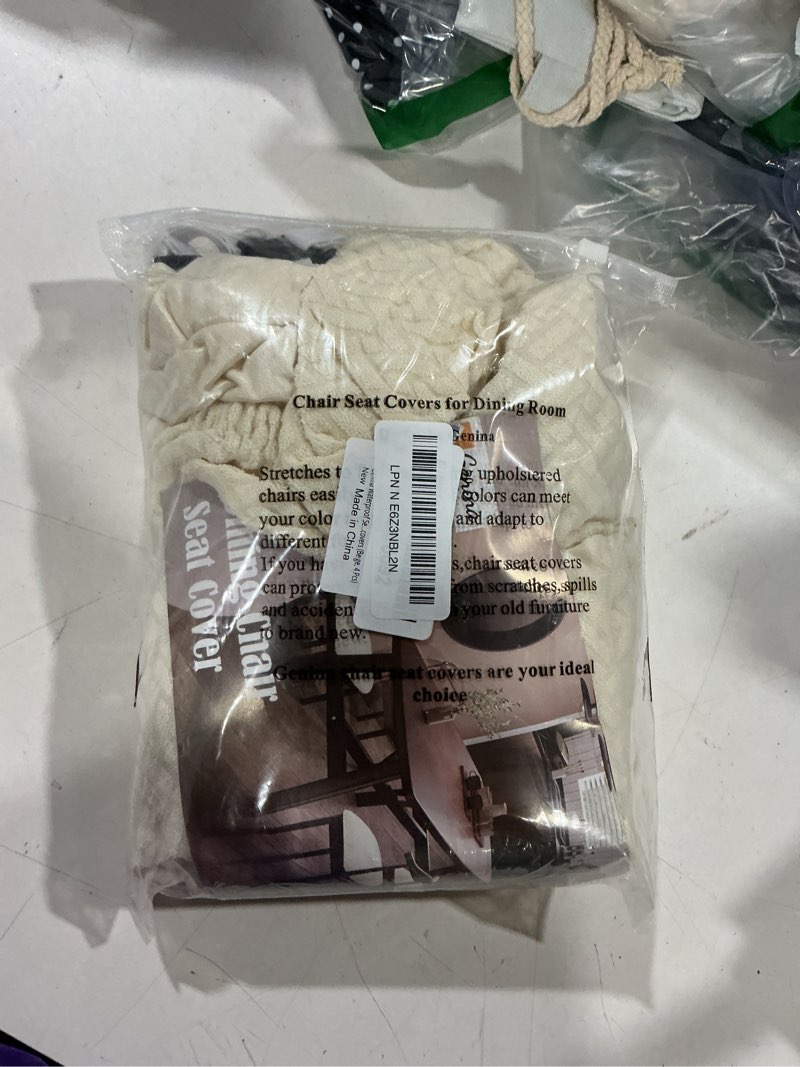 Condition photo showing Good Condition for genina waterproof seat covers for dining room chairs seat covers kitchen chair covers slipcovers (beige, 4 pcs) waterproof-beige 4 pcs