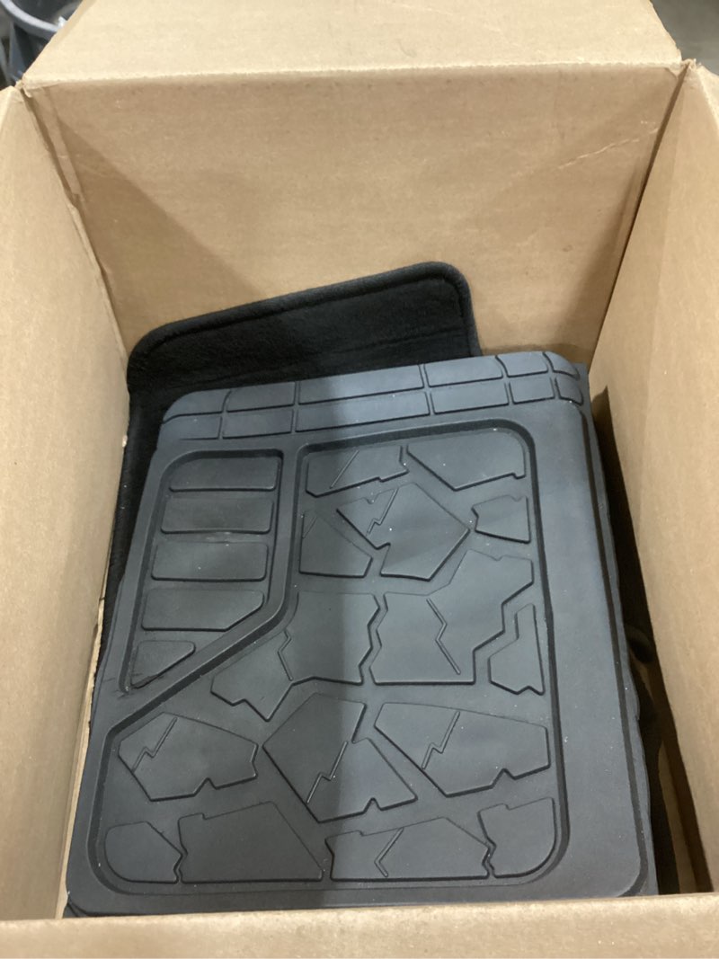 Condition photo showing As Is for floor mats & cargo liner for dodge charger rwd/chrysler 300 rwd 2011-2023 all weather automotive tpe liners set anti-slip waterproof floor liners accessories (car mats+trunk mat) black 41)for charger rwd 2011-2023 full set