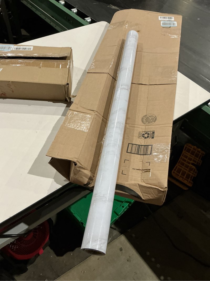 Condition photo showing Good Condition for instant granite premium” kitchen countertop vinyl laminate cover | easy installation | displays no seams | peel & stick | durable self-adhesive | glossy italian white marble (12ft) 36\"w x 144\"l