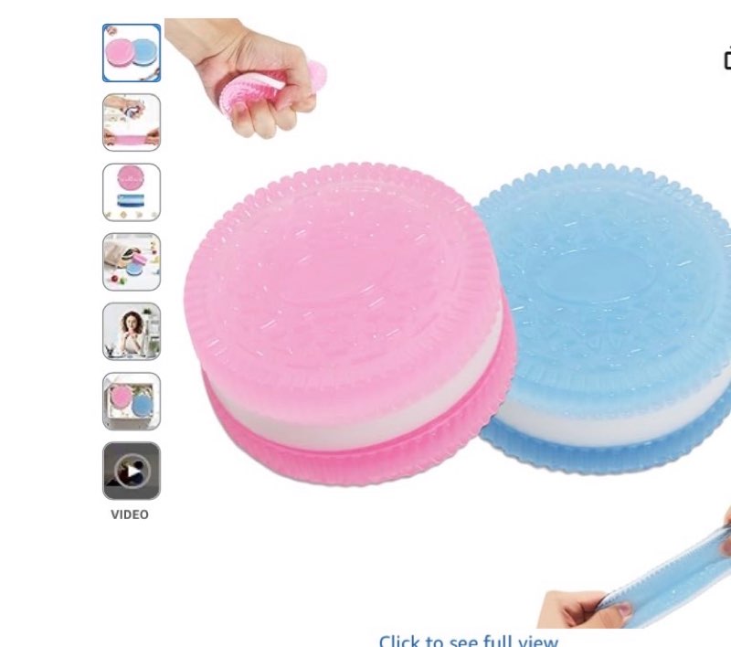 AFKLMNE 2-Pack Cookie Sensory Fidget Toys Adults, Taba Squishy Anxiety Stress Relief Squeeze Toy, So