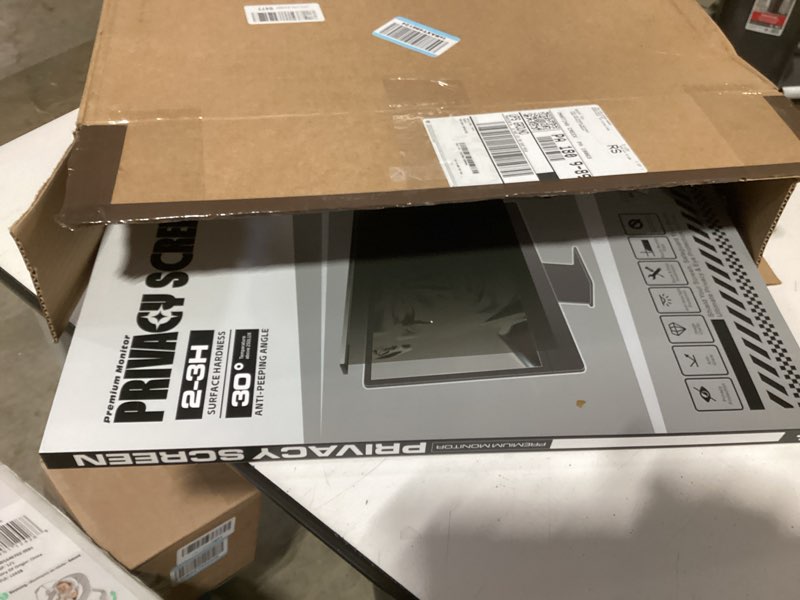 Condition photo showing As Is for magnetic monitor privacy screen for 24 inch flat computer 16:9 aspect ratio, 24in removable anti glare filter, blue light blocking privacy shield eye comfort, hanging anti spy desktop pc protector 24'' privacy filter (16:9)