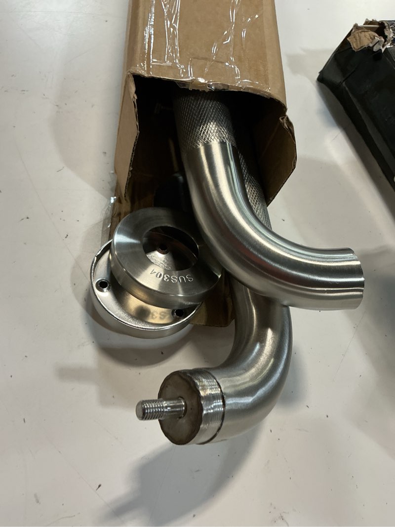 Condition photo showing Good Condition for 16 inch l-shaped angled shower grab bar w/knurled grip, nickel | w/16" bathroom safety handrail, stainless steel handicap grab bar for wall, anti slip toilet balance support bar for elderly brushed nickel 16x16 inch - knurled grip