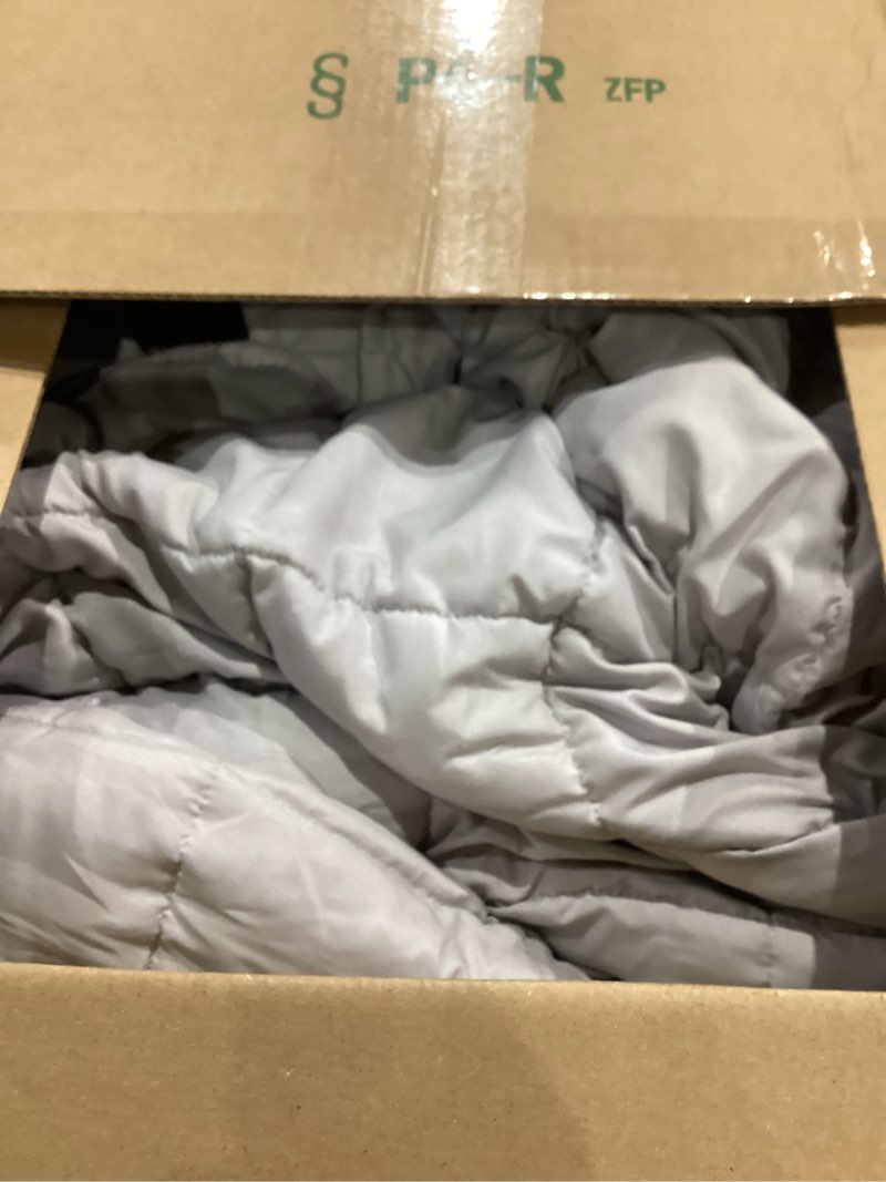 Condition photo showing As Is for Weighted Idea Weighted Blankets for Adults (Grey,48"x72",15lbs) Breathable Twin Blanket with Premium Glass Beads Heavy Soft Throw Blanket for All-Season Light Grey 48''x72'', 15 lbs