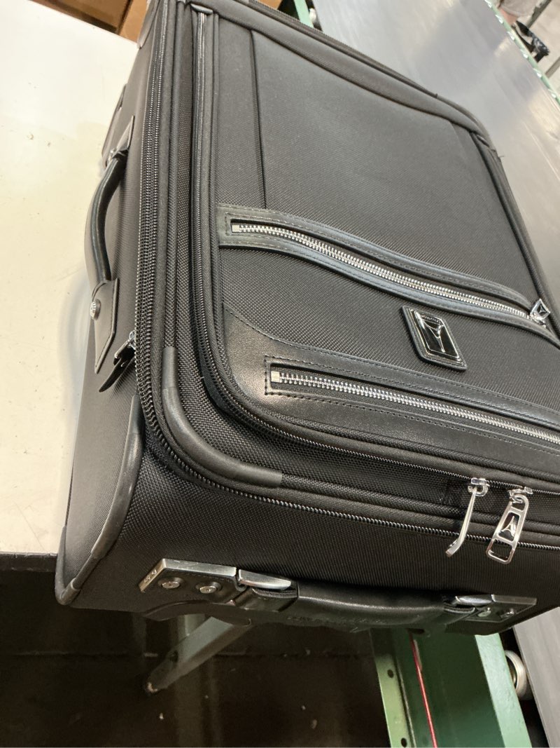 Condition photo showing Good Condition for travelpro platinum elite softside expandable carry on luggage, 8 wheel spinner suitcase, usb port, suiter, men and women, shadow black, carry on 21-inch carry-on 21-inch shadow black