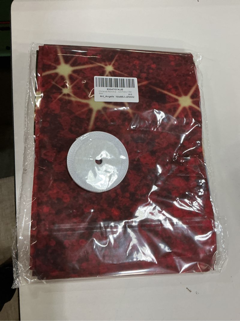 Condition photo showing New/Like New for Art_Angels 10x8 FT Christmas Backdrops Red Ball Theme Background Shining Stars Background New Year Backdrop for Christmas Party Decoration Banner Photo Shoot 10x8 FT Red C
