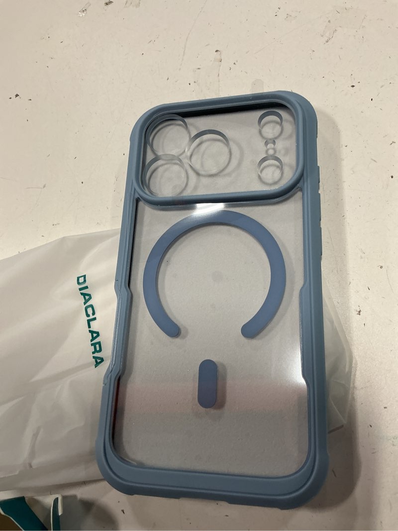 Condition photo showing New/Like New for diaclara magnetic designed for iphone 17 pro case 6.3'' [full camera protection] full body bumper,[compatible with magsafe] phone case w/built-in privacy screen protector,blue magnetic blue-privacy iphone 17 pro