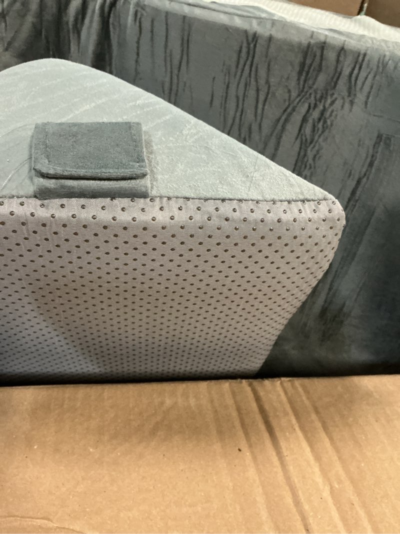 Condition photo showing Good Condition for megcxit 3pcs bed wedge pillow for headboard, adjustable wedge pillow for sleep apnea, 23” wide triangle pillow wedge set for after surgery, acid reflux relief, snoring, neck&back support, grey 3pcs grey