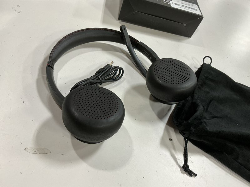 Condition photo showing Good Condition for wireless headset with ai noise cancelling microphone bluetooth headset - bluetooth v5.2 headphones with mic mute for computer/laptop/pc/iphone/android/cell phones (without usb dongle) dark