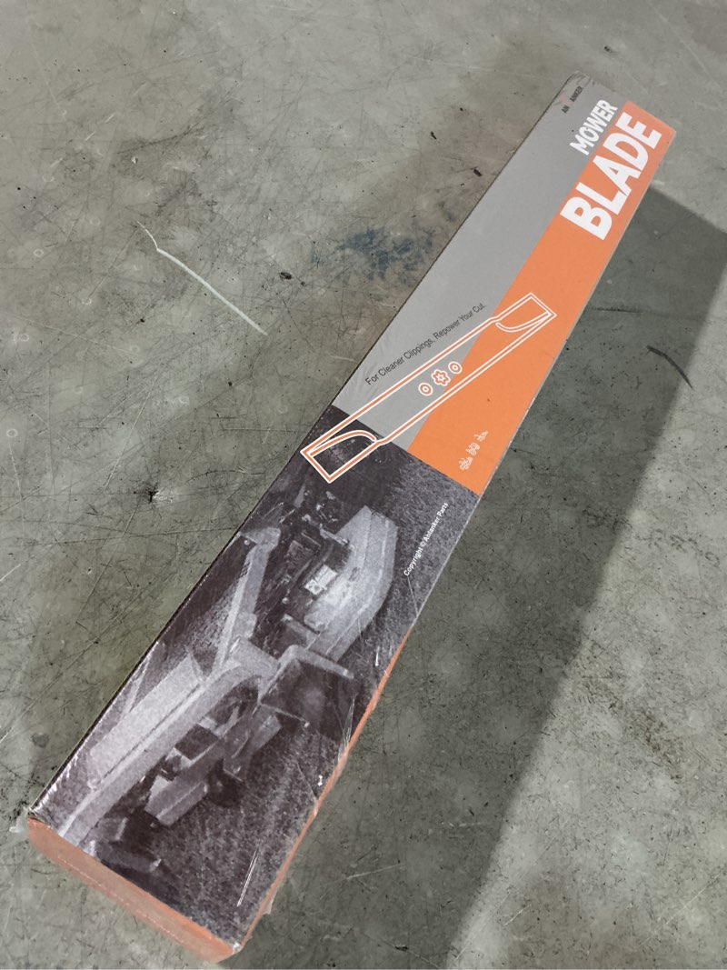 Condition photo showing New/Like New for 561556b lawn mower blades replaces for 42" cut for mtd, cub ca det, troy-bilt oem 742-04312, 742-04308, 942-04312, 942-04308, 119-8456, blade length 21-3/16" width 2-1/4", 2 pack