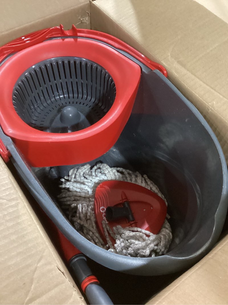 Condition photo showing As Is for O-Cedar EasyWring Microfiber Spin Mop and Bucket Cleaning System