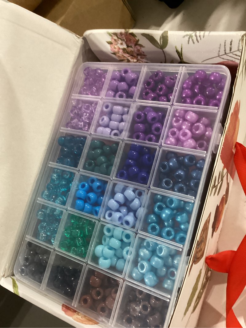 Condition photo showing New/Like New for sjzwsd 5 boxes bracelet making kit pony beads, 6x9mm kandi rave beads & hair beads set with uv color changing, glow-in-dark, chrome & alphabet letters for friendship jewelry diy crafts 5box pony beads(9mm)
