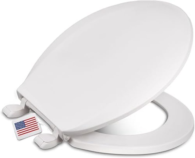 Centoco 1200-106 Round Plastic Toilet Seat, Standard Economy Model, Light Weight Residential, Bone