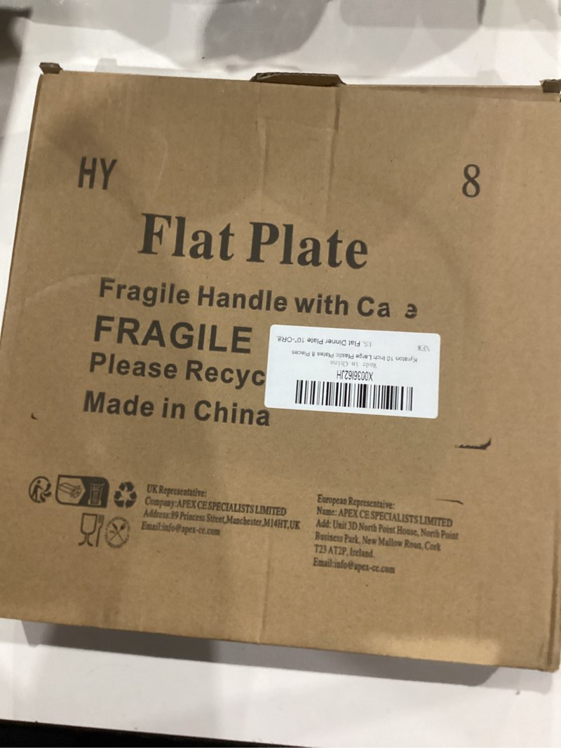 Condition photo showing New/Like New for Kyraton 10 Inch Large Plastic Plates 8 Pieces, Dishwasher Safe, Unbreakable And Reusable Light Weight Dinner Plates Microwave Safe BPA Free (Orange) 4. Orange