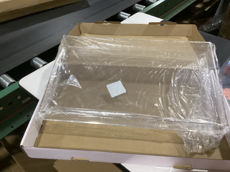Condition photo showing New/Like New for clear sturdy acrylic serving tray with handles-12x20inch-serving coffee,appetizer,breakfast,butler-kitchen countertop makeup drawer organizer-vanity table ottoman tray-decorative tray 20" x 12" x 2" clear
