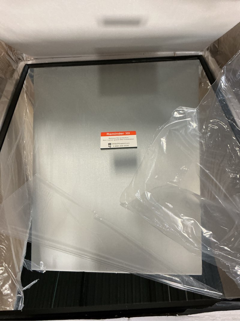 Condition photo showing Good Condition for keonjinn 24 x 30 inch black bathroom mirrors for over sink, beveled rectangle framed mirrors for wall, black bathroom vanity mirror, tempered glass, square corner, farmhouse style black 30"l x 24"w