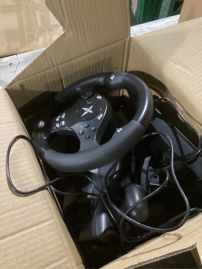 Condition photo showing Good Condition for DOYO Racing Wheel - Gaming Steering Wheel for PC, 270 Degree Driving Simulator Race Xbox Steering Wheel and Pedals with Dual Vibration for PS4, Xbox One, Xbox Series X|S, PS3, Switch, Android Black - 270° Racing Wheel