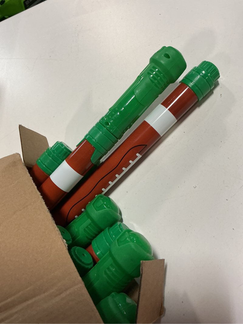 Condition photo showing As Is for halloscume 12 pcs football party favors, 15'' water guns bulk for kids water squirt blasters guns, s