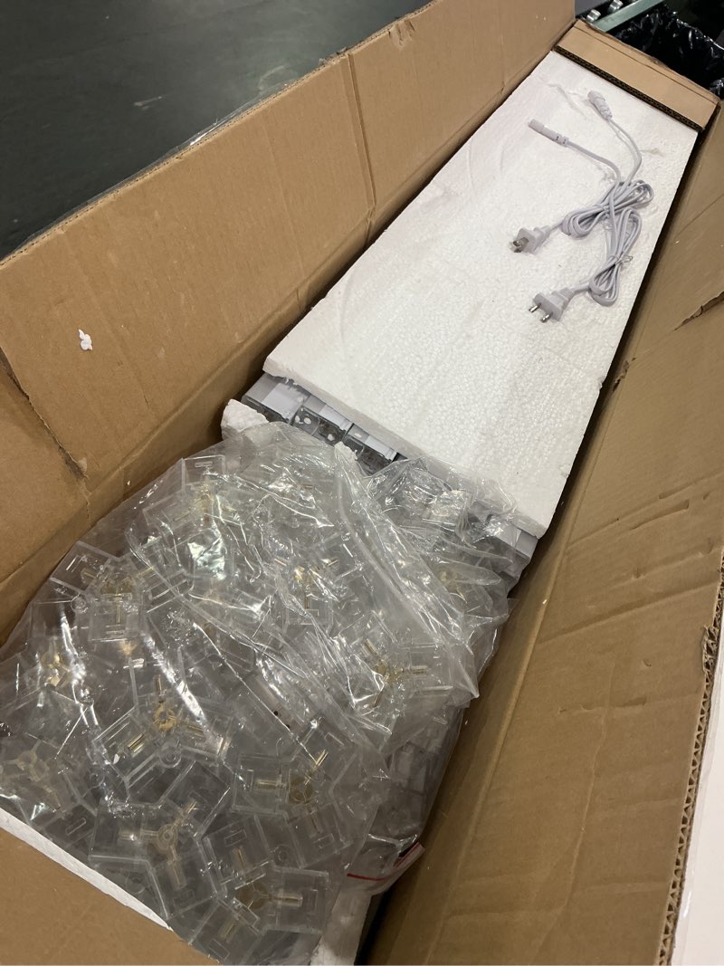 Condition photo showing Good Condition for Hexagon Garage Lights 3 Level Dimmable with Rectangle Frame, High Brightness 672W 26000 to 86400LM 6500K, 14 Hex Grid for Garage, Shop, Basement, Car Detailing Shop etc. with Mounting Clip 14-Grids Dimmable