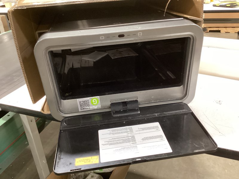 Condition photo showing As Is for EKO Mirage X 80 Liter / 21.1 Gallons Motion Sensor Trash Can, Automatic Large Kitchen Trash Can Touchless, Stainless Steel, Matte Black Mirage 80L - Matte Black