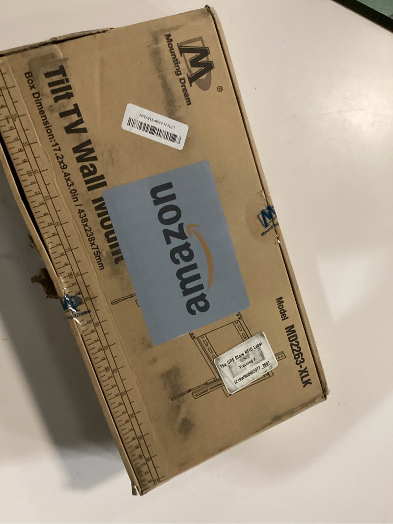 Condition photo showing As Is for Mounting Dream TV Wall Mount for 42-86" TVs, Tilting TVs Mount with Level Adjustment Fits 16", 18", 24" Studs Easy for Centering, Wall Mount TV Bracket Max VESA 800x400mm, 120 LBS Loading, MD2263-XLK For 42"-86" TV Black