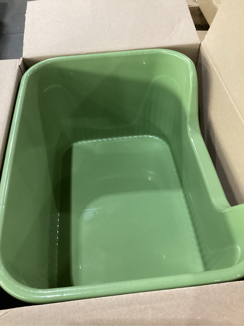 Condition photo showing New/Like New for spacetime large cat litter box with high sides,cat boxes for indoor cats,cat litter pan for kitty,litter box with low entry,easy to clean,anti-splashing (yellow)
