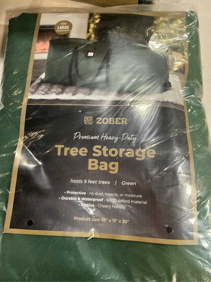 Condition photo showing New/Like New for zober 600d oxford fabric large christmas tree storage bag - fits 9 ft artificial trees - tear proof waterproof christmas tree bag for storage box for xmas - strong, durable handles - card slot - green 9 ft green