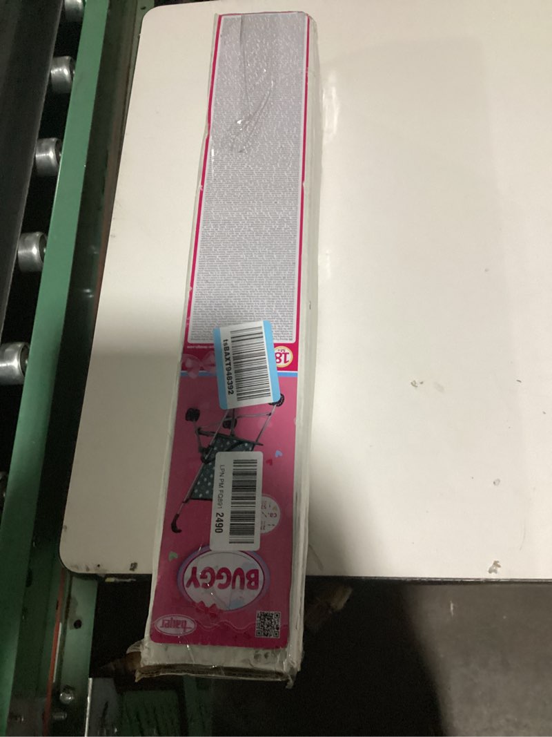 bayer umbrella stroller for dolls - green & white stars, compact foldable design, ages 3+