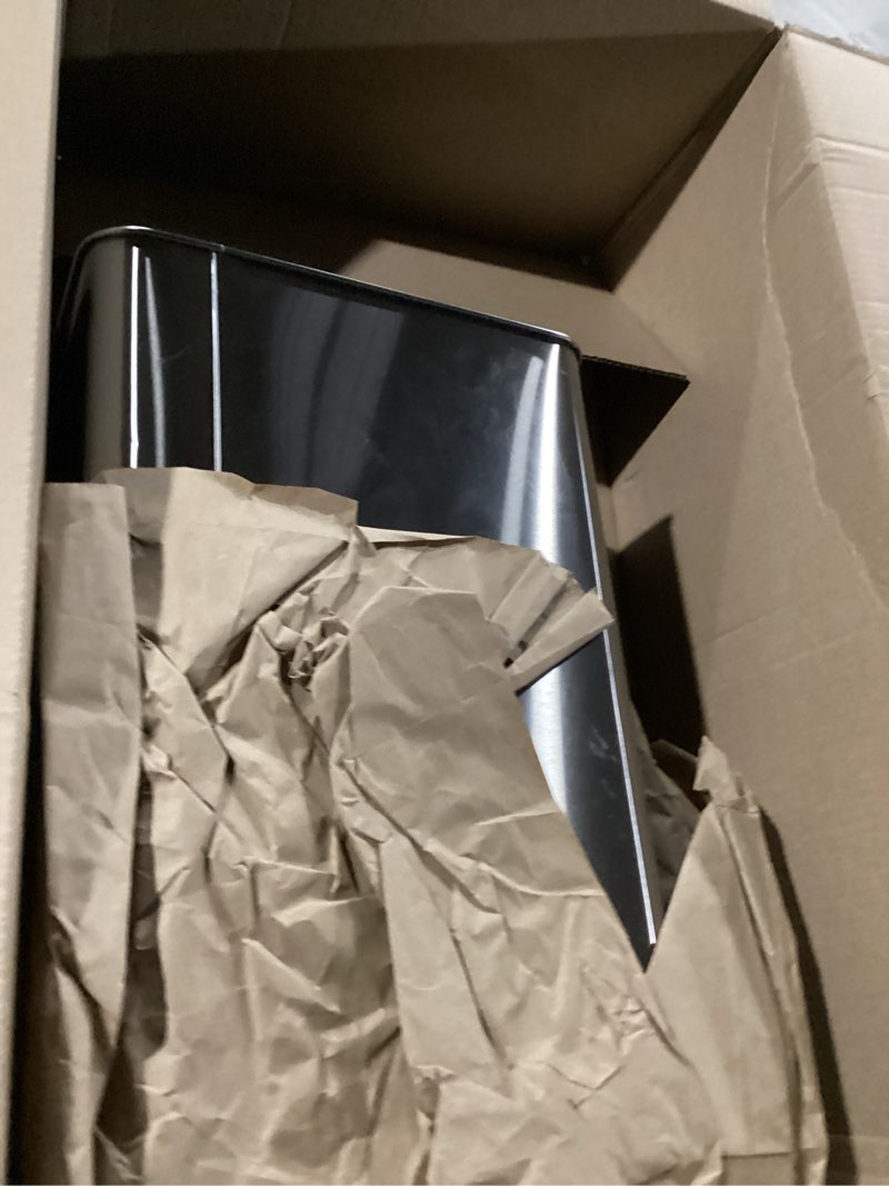 Condition photo showing Good Condition for EKO Mirage-T 50 Liter / 13.2 Gallon Touchless Rectangular Motion Sensor Trash Can, Brushed Stainless Steel Finish