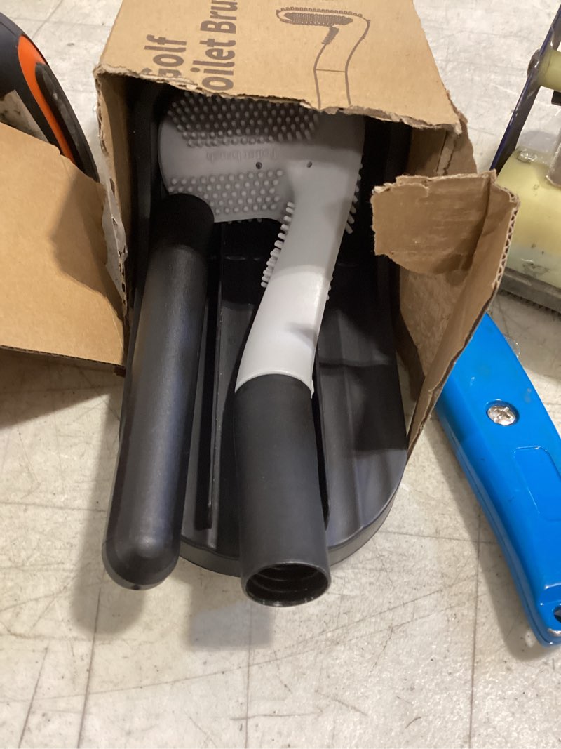 Condition photo showing As Is for toilet brush long handle toilet cleaning brush golf silicone toilet brushes with holder set modern hygienic toilet bathroom accessories(2)