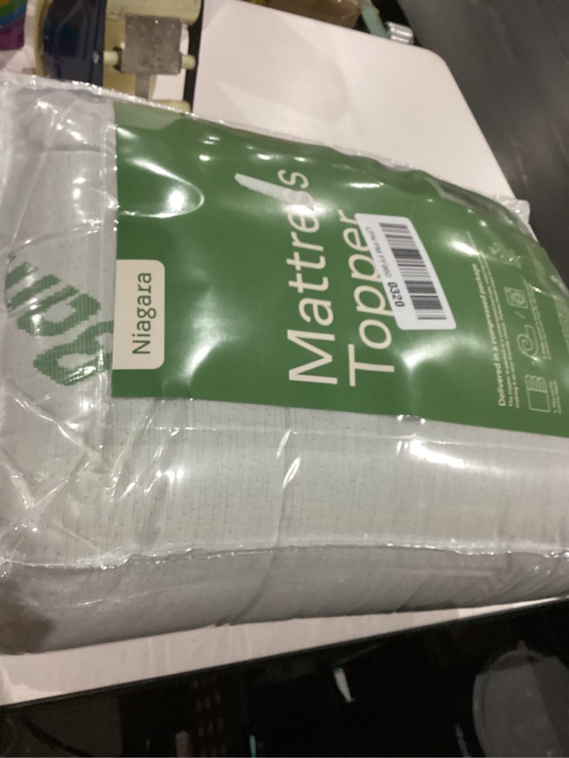Condition photo showing As Is for Ultra Soft Full Size Mattress Topper - Viscose Made from Bamboo Pillow Top Mattress Pad for Back Pain Relief - Naturally Cooling for Hot Sleepers, Green Green Full