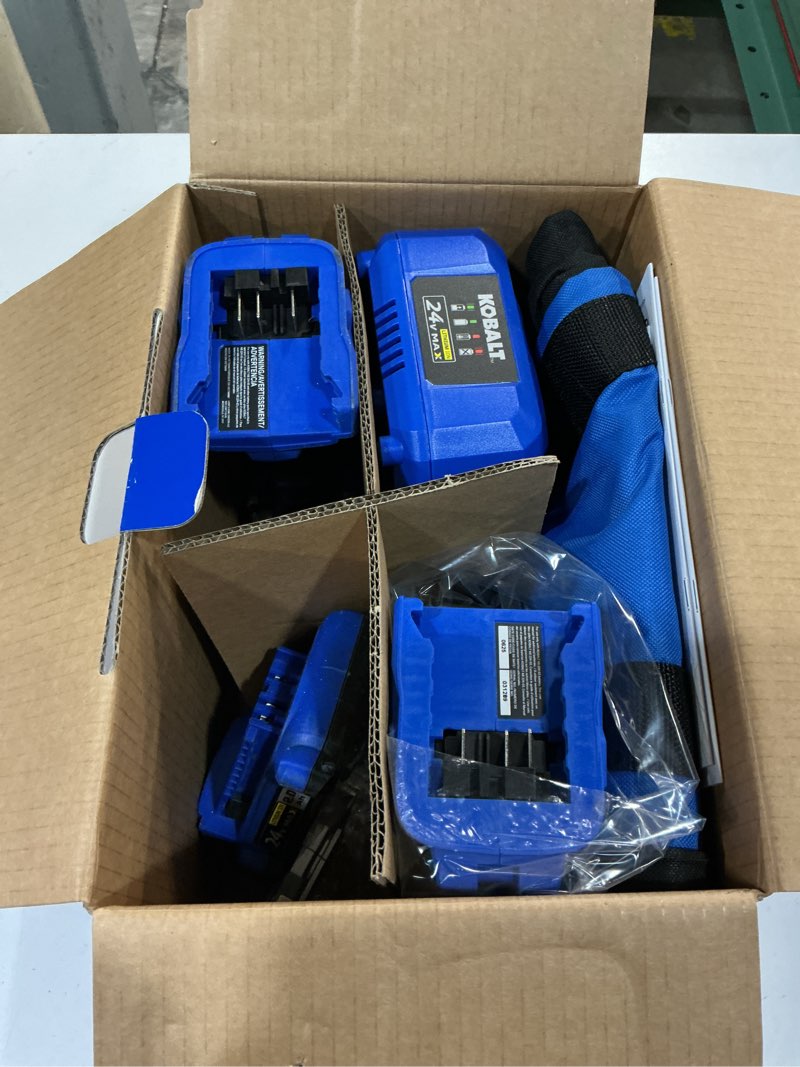 Condition photo showing Good Condition for kobalt 24-volt 2-tool brushless power tool combo kit with soft case (1-battery included and charger included)